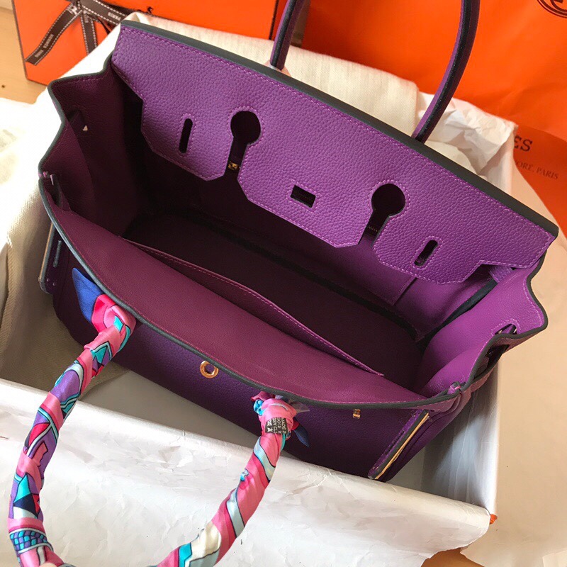 Hermes Birkin 35CM Togo Leather Handbag Anemone Purple